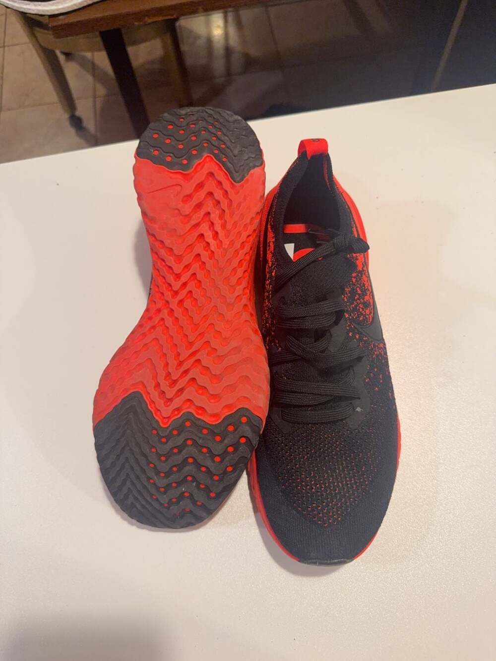 Nike Epic React Flyknit 2 Men's Size 13 Black Red Running Shoes BQ8928-008